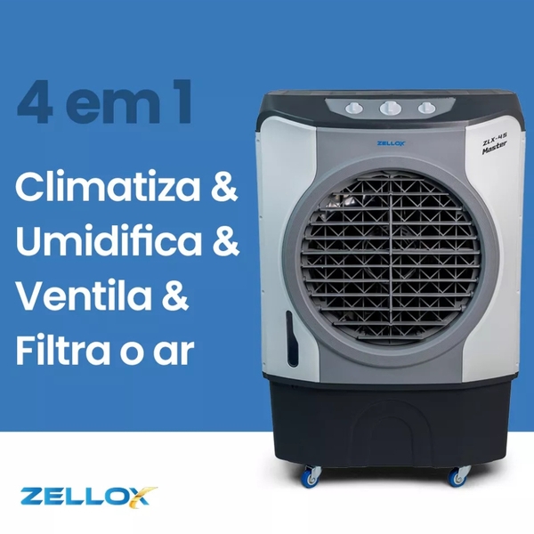 Climatizador De Ar Industrial Evaporativo 45 Litros Zellox Zlx-45