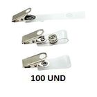 Clip Jacaré Ou Clip Com Alça Leitosa Para Crachá (100 Unidade)