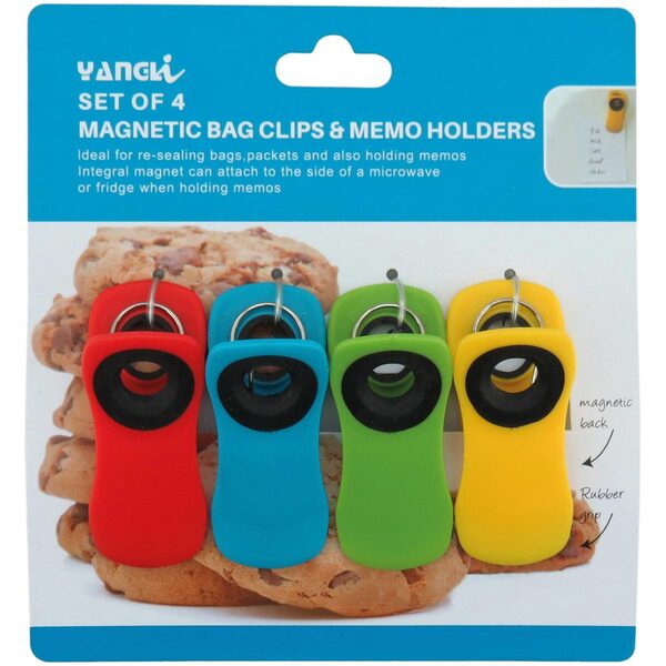 Clip Para Embalagem 17x16x5cm Plástico Color 4pç Com Imã