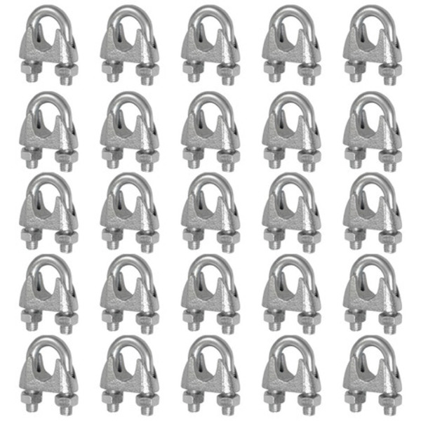 Clips Grampo P/ Cabo De Aço 1/4 - 50 Unidades