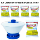 Clorador Flutuante C/ 5 Pastilhas De Cloro Genco Multiação