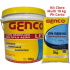 Cloro Multiação Granulado Dicloro 10 Kg + Ph Certo 02 Kg Genco