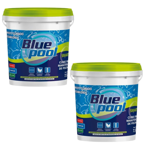 Cloro Piscina Smart Balde 7,5 Kg Kit Com 2 Bluepool Fluidra