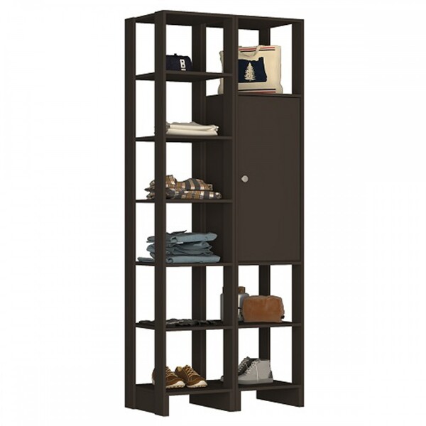Closet 1 Porta 10 Prateleiras Ey104-107 Grafite Intenso - Nov