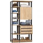 Closet 2 Portas 3 Gavetas 9006 Carvalho/espresso - Bentec