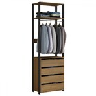 Closet 4 Gavetas 1 Prateleira Carvalho Dakar/cinza Vulcano 61