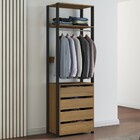 Closet 4 Gavetas 1 Prateleira Carvalho Dakar/cinza Vulcano 61