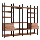 Closet 4 Gavetas 2 Cabideiros Estilo Industrial Chess F04 Pre