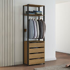 Closet 4 Gavetas 2 Prateleiras Carvalho Dakar/cinza Vulcano -