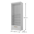 Closet Abel 1 Gaveta Branco/nature - Moville