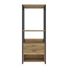 Closet Aberto 2 Gavetas Mel e Preto Sky 1,83mx72,8x45,2cm Caemmun