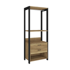 Closet Aberto 2 Gavetas Mel e Preto Sky 1,83mx72,8x45,2cm Caemmun