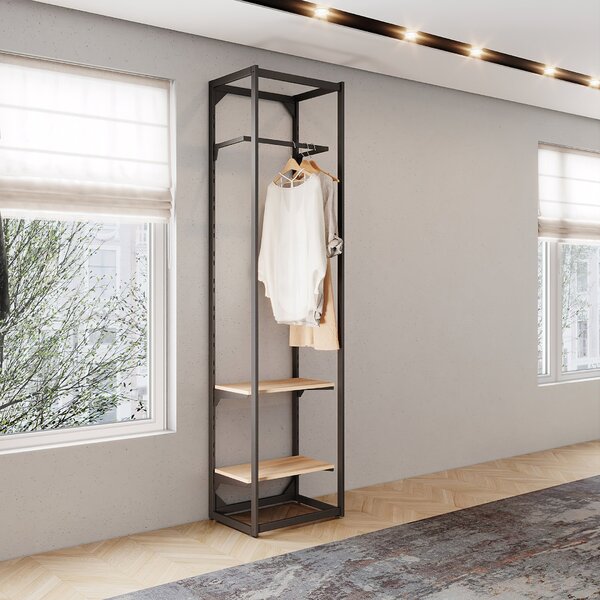 Closet Aberto Com Regulagem Metal Estilo Industrial 600x2200x