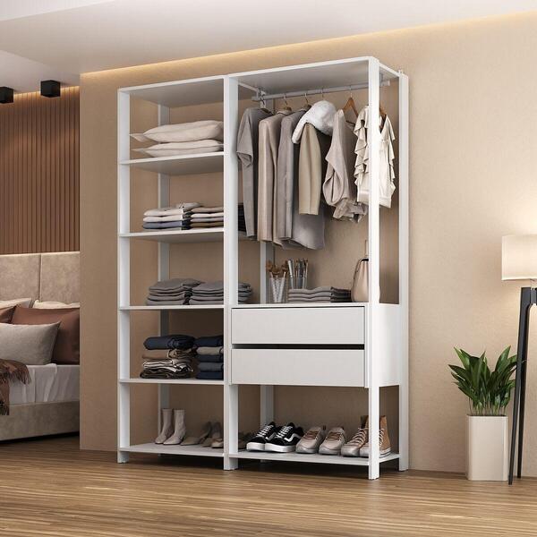 Closet Aberto Modulado Arara Organizadora Com Cabideiro 135cm