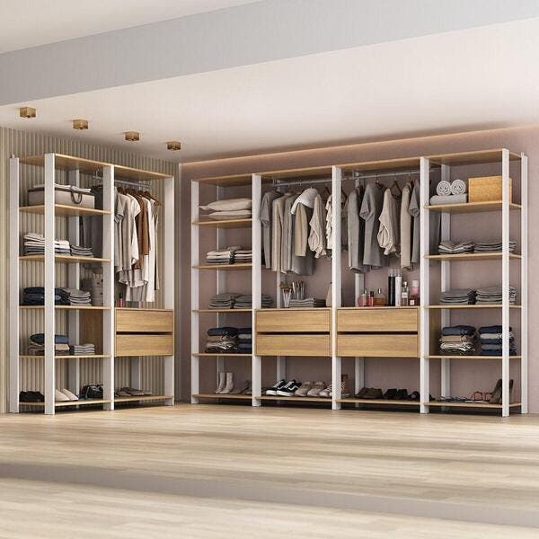 Closet Aberto Modulado Arara Organizadora Com Cabideiro 405cm Allegra ...
