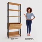 Closet Amanda 1 Porta 3 Prateleiras 100% Mdf Freijó/preto Fos