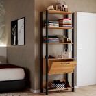 Closet Amanda 1 Porta 3 Prateleiras 100% Mdf Freijó/preto Fos