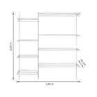 Closet Aramado Completo com Prateleira e Cabideiro Branco200x165x40cm Ordenare