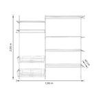 Closet Aramado Completo com Prateleira Cabideiro e Cesto Branco 200x190x40cm Ordenare
