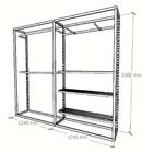 Closet Araras, Guarda Roupas Aberto Industrial Com 10 Peças B