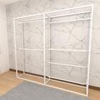 Closet Araras, Guarda Roupas Aberto Industrial Com 10 Peças B