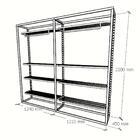 Closet Araras, Guarda Roupas Aberto Industrial Com 10 Peças B