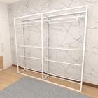 Closet Araras, Guarda Roupas Aberto Industrial Com 10 Peças B