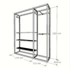 Closet Araras, Guarda Roupas Aberto Industrial Com 10 Peças B