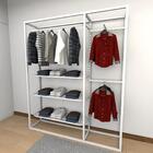 Closet Araras, Guarda Roupas Aberto Industrial Com 10 Peças B