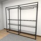 Closet Araras, Guarda Roupas Aberto Industrial Com 10 Peças P