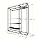 Closet Araras, Guarda Roupas Aberto Industrial Com 10 Peças P