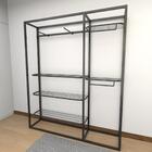 Closet Araras, Guarda Roupas Aberto Industrial Com 10 Peças P