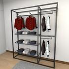 Closet Araras, Guarda Roupas Aberto Industrial Com 10 Peças P