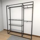 Closet Araras, Guarda Roupas Aberto Industrial Com 10 Peças P