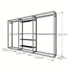 Closet Araras, Guarda Roupas Aberto Industrial Com 11 Peças B