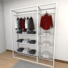 Closet Araras, Guarda Roupas Aberto Industrial Com 11 Peças B