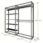 Closet Araras, Guarda Roupas Aberto Industrial Com 11 Peças B