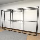 Closet Araras, Guarda Roupas Aberto Industrial Com 11 Peças P