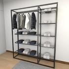 Closet Araras, Guarda Roupas Aberto Industrial Com 11 Peças P