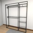 Closet Araras, Guarda Roupas Aberto Industrial Com 11 Peças P