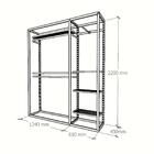 Closet Araras, Guarda Roupas Aberto Industrial Com 11 Peças P