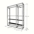 Closet Araras, Guarda Roupas Aberto Industrial Com 11 Peças P