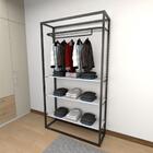 Closet Araras, Guarda Roupas Aberto Industrial Com 11 Peças P