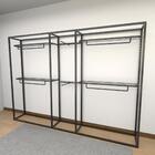 Closet Araras, Guarda Roupas Aberto Industrial Com 11 Peças P