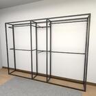 Closet Araras, Guarda Roupas Aberto Industrial Com 11 Peças P