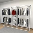 Closet Araras, Guarda Roupas Aberto Industrial Com 12 Peças B