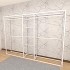 Closet Araras, Guarda Roupas Aberto Industrial Com 12 Peças B