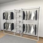 Closet Araras, Guarda Roupas Aberto Industrial Com 12 Peças B