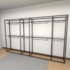 Closet Araras, Guarda Roupas Aberto Industrial Com 12 Peças P