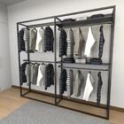 Closet Araras, Guarda Roupas Aberto Industrial Com 12 Peças P